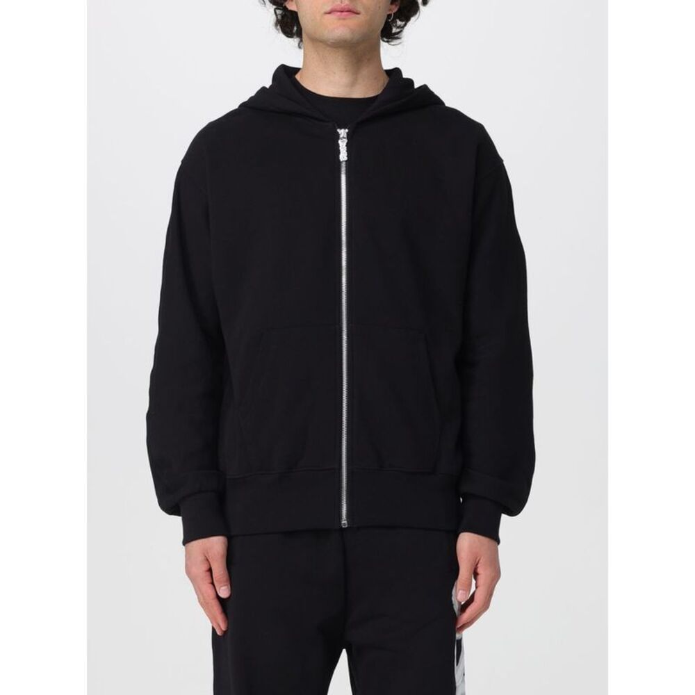 Disclaimer Men Disclaimer Zip-Up Cotton Hoodie With Printed Logo